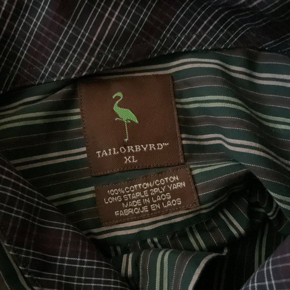 TAILORBYRD Mens Multi Color Striped Long Sleeve Shirt Size XL Contrasting Cuffs - Picture 11 of 16